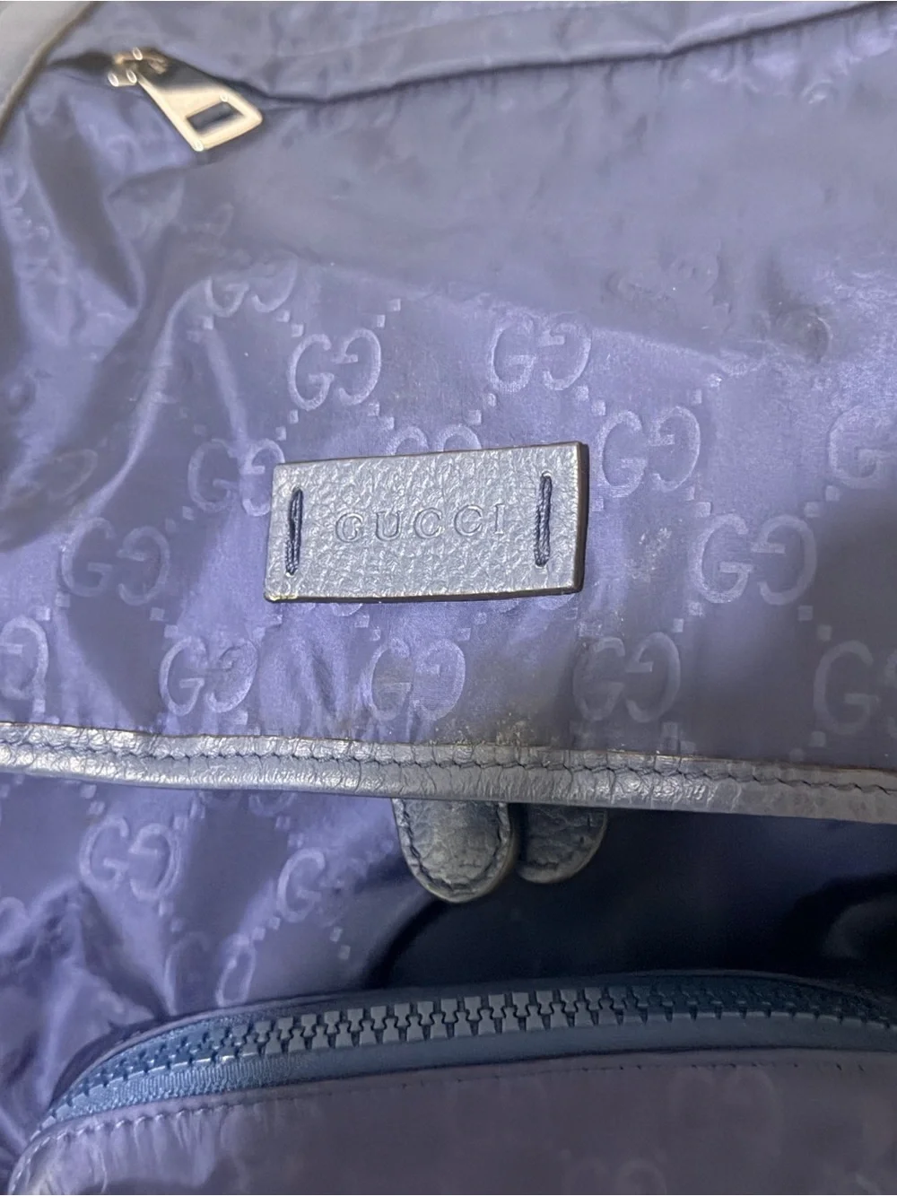 Gucci Men's Dark Blue GG Monogram Backpack